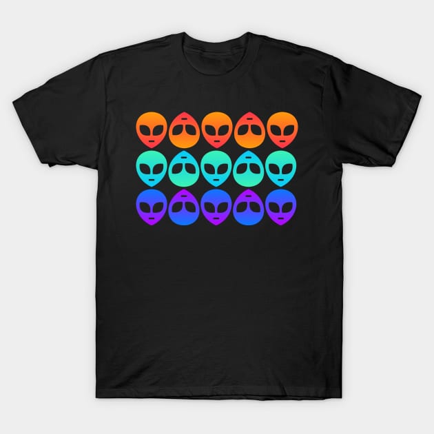 Psychedelic Rave EDM Aliens T-Shirt by MeatMan